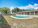 Backyard features an in-ground kidney-shaped pool enclosed by a screened lanai at 601 Francis St, Kissimmee, FL 34741