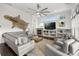 Contemporary living room with modern furniture, fireplace, and large windows providing natural light at 9032 Tavolini Ter, Windermere, FL 34786