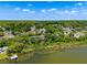 Tranquil aerial view of a lakeside community with lush greenery at 996 Fairview Ave, Mount Dora, FL 32757