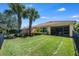 Well-maintained backyard featuring lush green grass and mature palm trees, perfect for outdoor enjoyment at 11908 Fiore Dr # 1, Orlando, FL 32827