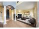 Cozy living room with a fireplace, comfortable seating, and stylish decor at 16500 Cedar Run Dr, Orlando, FL 32828
