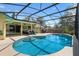 Backyard pool with screened enclosure and patio seating area at 3606 Palm Ave, Apopka, FL 32703