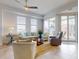 Bright and airy living room with stylish furnishings and sliding glass doors leading to a balcony at 5 Riverwalk Dr # 601, New Smyrna Beach, FL 32169