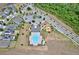 An aerial view of the community featuring a swimming pool, playground, and clubhouse for residents to enjoy at 5164 Chickadee St, St Cloud, FL 34771