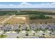 An aerial view shows the neighborhood, landscaping, and houses at 5427 Orange Orchard Dr, Winter Garden, FL 34787