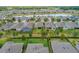 Backyard aerial view of a property featuring a well-manicured lawn, mature trees, and a private backyard at 553 Adenmore Ter, Deland, FL 32724