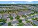 Aerial view of a community showcasing single-Gathering homes, manicured lawns, and tree-lined streets at 553 Adenmore Ter, Deland, FL 32724