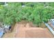 Aerial view of home showcasing the roof, mature trees, landscaping, and proximity to other homes at 618 Meadow Park Dr, Minneola, FL 34715