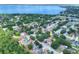 Beautiful aerial shot of homes nestled among mature trees with a serene lake in the distance at 618 Meadow Park Dr, Minneola, FL 34715
