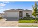 Beautiful single-Gathering home with a two-car garage, well-manicured lawn, and meticulously landscaped front yard at 6427 Chorus Dr, Mascotte, FL 34753