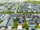 Aerial view of a modern neighborhood with colorful houses and manicured lawns, showing a vibrant community at 7873 Dausset St, Orlando, FL 32827