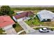 An aerial view showcases this charming home with a well-manicured lawn and a classic tile roof at 10125 Matchlock Dr, Orlando, FL 32821