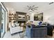 Cozy living room featuring a modern fireplace and comfortable seating at 1082 Trappers Trail Loop, Davenport, FL 33896