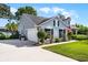 Corner lot featuring home exterior with a two-car garage and a well-manicured lawn at 1133 Brandy Lake View Cir, Winter Garden, FL 34787
