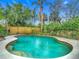 Refreshing in-ground pool featuring a white concrete surround and lush, mature landscaping at 2350 Worthington Rd, Maitland, FL 32751