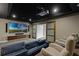 A theater room with a projector, screen, and comfortable seating to enjoy watching your favorite films at 4065 Isabella Cir, Windermere, FL 34786