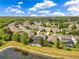 Aerial view of neighborhood with pond and tree-lined street and views at 10142 Hidden Dunes Ln, Orlando, FL 32832