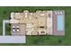 Detailed first floor plan showing the layout of the home, including kitchen, living, and garage at 11303 Windermere Rd, Windermere, FL 34786