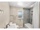Bathroom featuring a bathtub, shower, and modern sink at 141 S Lawsona Blvd, Orlando, FL 32801