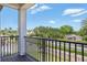 Balcony with a view of lush landscaping, palm trees, and neighborhood streets at 17226 Hickory Wind Dr, Clermont, FL 34711