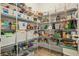 Walk-in pantry equipped with ample shelving for organized storage at 17226 Hickory Wind Dr, Clermont, FL 34711