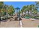 Community playground with multiple slides and palm trees offers fun for  at 17226 Hickory Wind Dr, Clermont, FL 34711