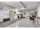 Spacious garage with storage, washer, dryer, and epoxy flooring at 2750 Ocean Shore Blvd # 350, Ormond Beach, FL 32176