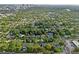 Wide aerial view of neighborhood with distant city skyline and roadway at 318 E Jersey St, Orlando, FL 32806