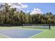 Community tennis court with mature trees and blue and green surface at 10097 Lake District Ln, Orlando, FL 32832