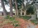 Backyard with mature trees and landscaping leading to the side of the house with AC Unit at 1204 Howell Creek Dr, Winter Springs, FL 32708