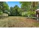 Lush backyard featuring a large tree, a shed, and plenty of space for outdoor activities and gardening at 2312 Corrine Dr, Orlando, FL 32803