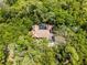 Expansive aerial view of a secluded home featuring a screened-in pool, surrounded by lush, dense green trees at 2705 Curryville Rd, Chuluota, FL 32766