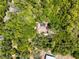 Aerial view of a home surrounded by lush greenery, featuring a private pool and a peaceful, secluded setting at 2705 Curryville Rd, Chuluota, FL 32766
