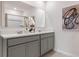 Bathroom showcasing a double vanity, contemporary fixtures, and well-lit space at 3723 Bluethread Way, Poinciana, FL 34759