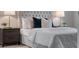 Comfortable bedroom featuring a tufted headboard and a crisp white comforter at 4161 Leafy Glade Pl, Casselberry, FL 32707