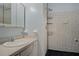Bathroom featuring a single sink vanity and a standing shower at 6411 Merriewood Dr, Orlando, FL 32818