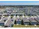 Expansive aerial view of a residential neighborhood showcases neatly arranged homes with well-maintained lawns and driveways at 942 Jackson Ave, Davenport, FL 33837
