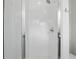 Clean, modern shower with white subway tile and a glass door at 123 Tangelo Court, Maitland, FL 32751