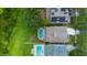 Aerial view of the home highlighting the pool, roof, backyard, and overall lot layout at 14231 Sonco Ave, Windermere, FL 34786