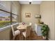Bright dining area with wood floors, a round table, and a large window providing natural light at 2217 Caledonian St, Clermont, FL 34711
