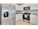 Contemporary kitchen with stainless steel appliances, white cabinets, and stylish countertops at 2897 Elio Hammock Dr, St Cloud, FL 34773