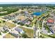 Extensive aerial view of a residential neighborhood and beautiful surrounding community at 300 Muirfield Loop, Reunion, FL 34747