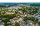 Aerial shot of a lakeside neighborhood, showcasing the serene environment and community layout at 502 Oak Ln, Maitland, FL 32751