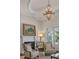 Living room featuring a fireplace, view of backyard pool, and furniture at 5909 Oxford Moor Blvd, Windermere, FL 34786
