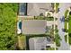 Aerial view of a well-maintained home with a private pool and landscaping in a quiet neighborhood at 9534 Piccadilly Sky Way, Orlando, FL 32827
