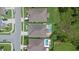 Aerial view of homes and yards including pools and outdoor seating areas at 12289 Prairie Plantation Way, Orlando, FL 32824