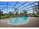 Beautiful screened-in pool and spa with lush landscaping and open views at 169 Mallard Ln, Daytona Beach, FL 32119