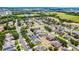 Beautiful aerial view of a vibrant neighborhood with lush landscaping, mature trees, and a serene pond at 2024 Beardsley Dr, Apopka, FL 32703