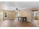 Dining room with two large windows, hard wood floors and neutral walls at 2074 S Parkton Dr, Deltona, FL 32725