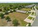 Aerial view of a community garden, with a lush green lawn, a beautiful community garden area and other green spaces at 2524 Datura Loop, St Cloud, FL 34772